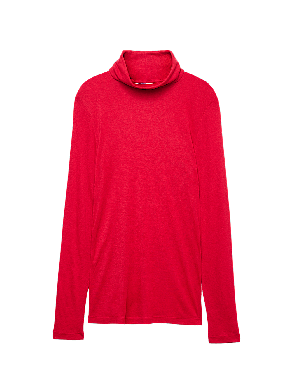 Funnel Neck Long Sleeve Slim Fit Top with Wool