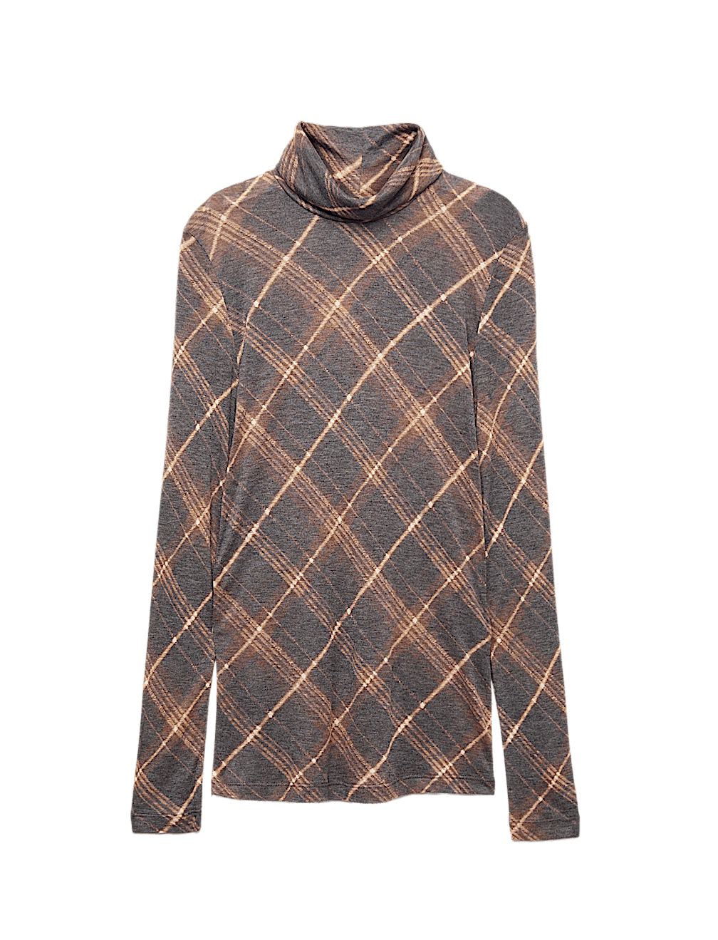 Funnel Neck Long Sleeve Slim Fit Top with Wool