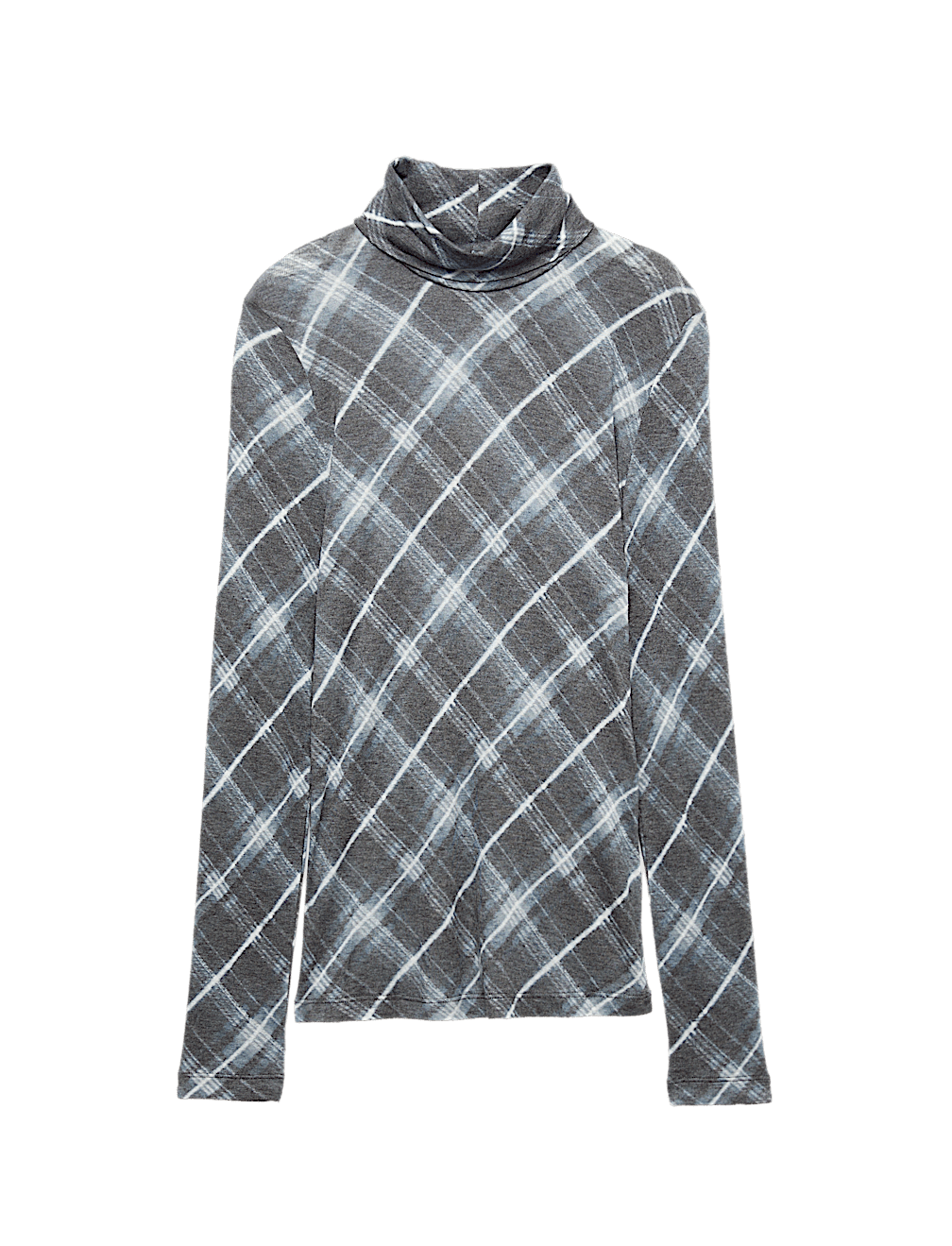 Funnel Neck Long Sleeve Slim Fit Top with Wool