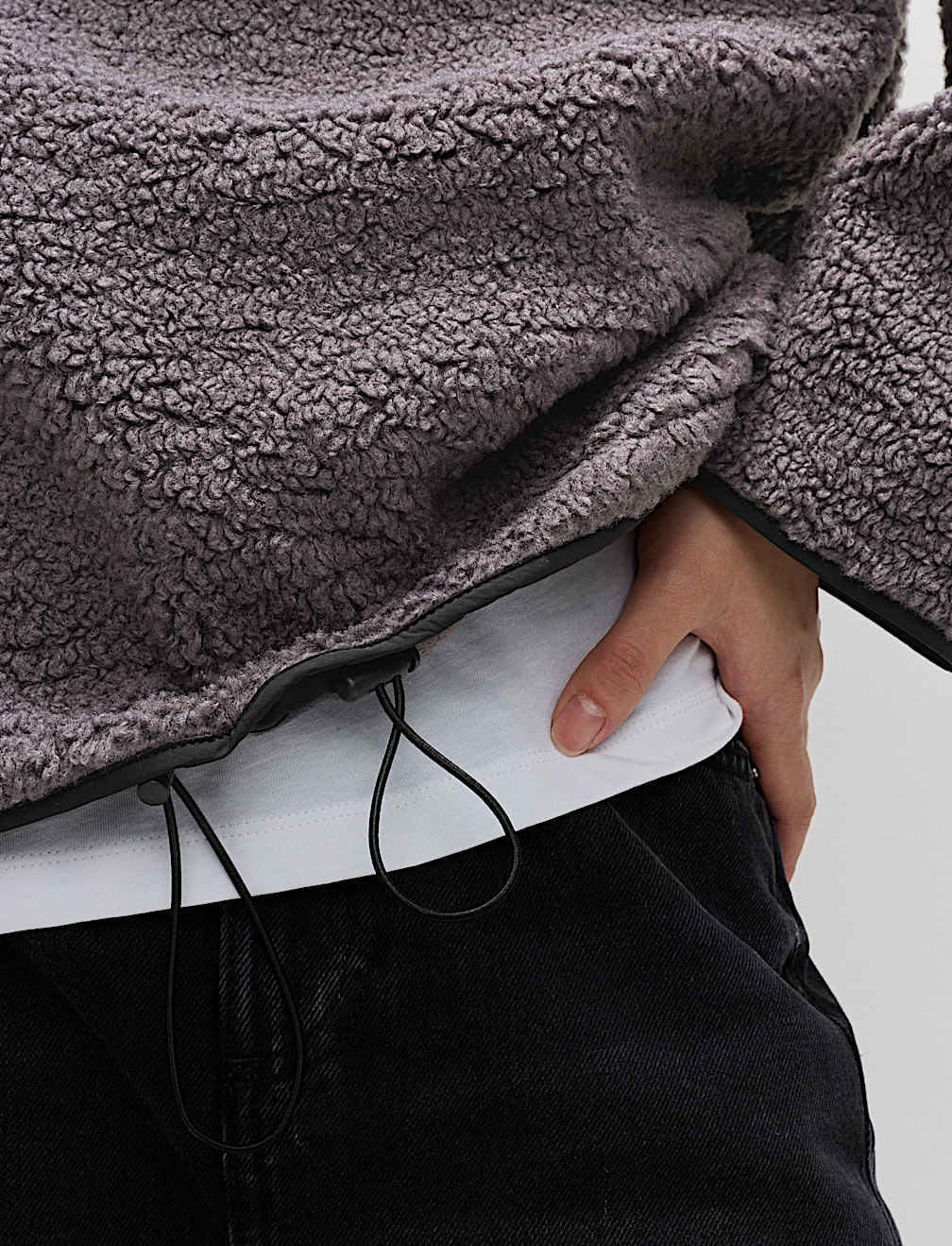 Borg Funnel Neck Half Zip Sweatshirt