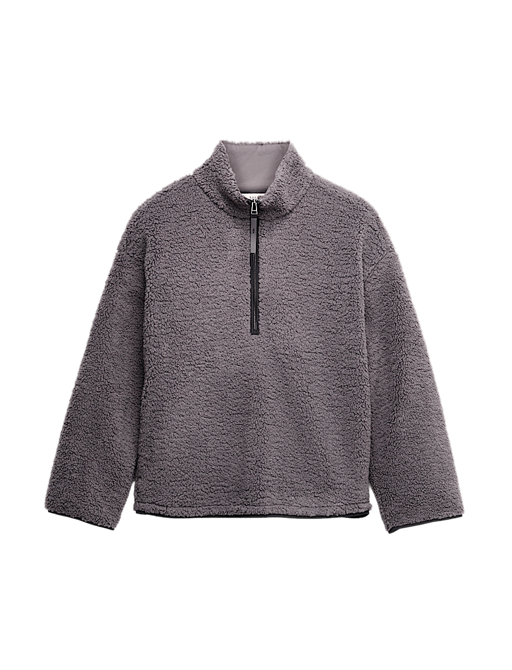 Borg Funnel Neck Half Zip Sweatshirt