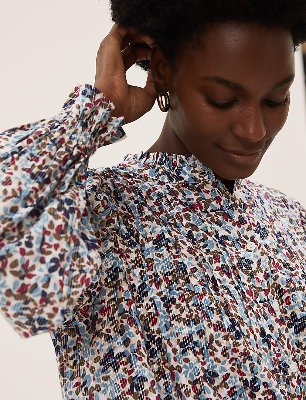 Modal Blend Sparkly Printed Blouse