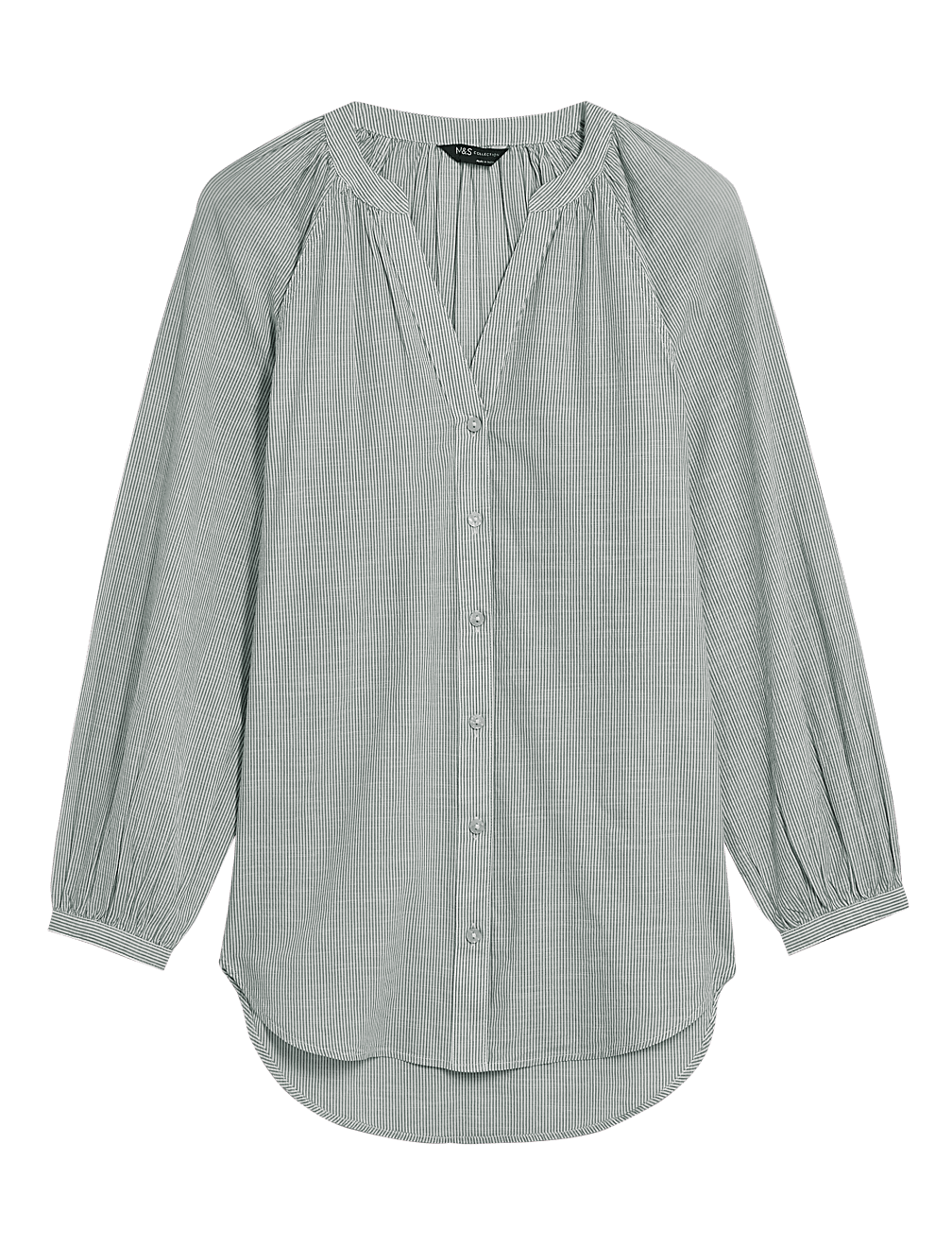 Pure Cotton Striped Long Sleeve Blouse