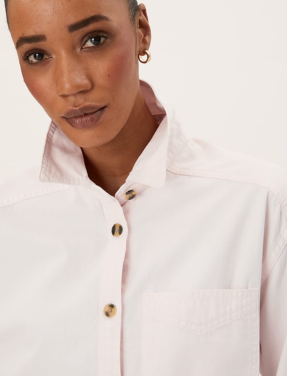 Denim Regular Fit Longline Shirt