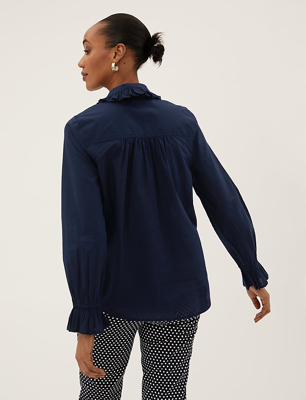 Pure Cotton Regular Fit Frill Detail Shirt