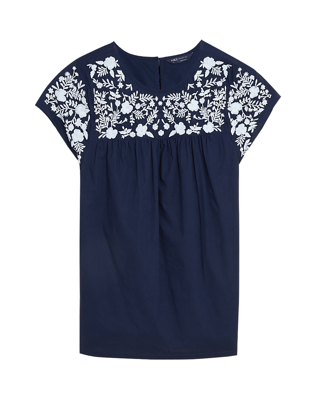 Pure Cotton Embroidered Regular Fit Vest Top