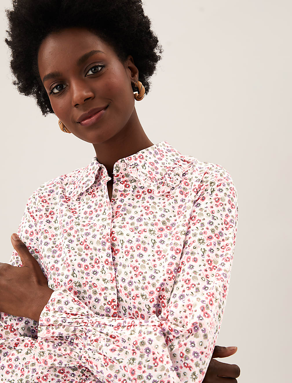 Pure Cotton Floral Regular Fit Shirt