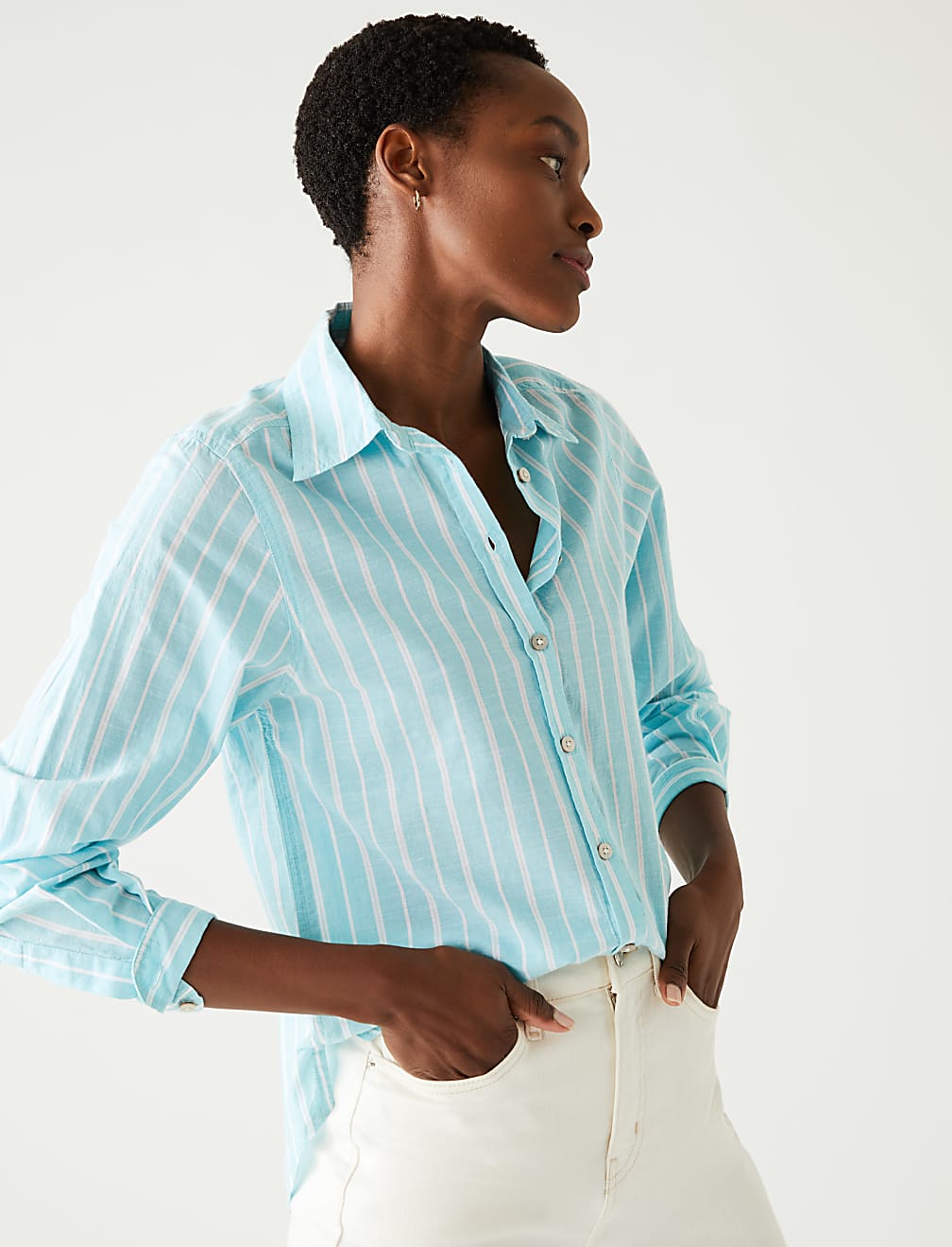 Pure Cotton Striped Regular Fit Shirt