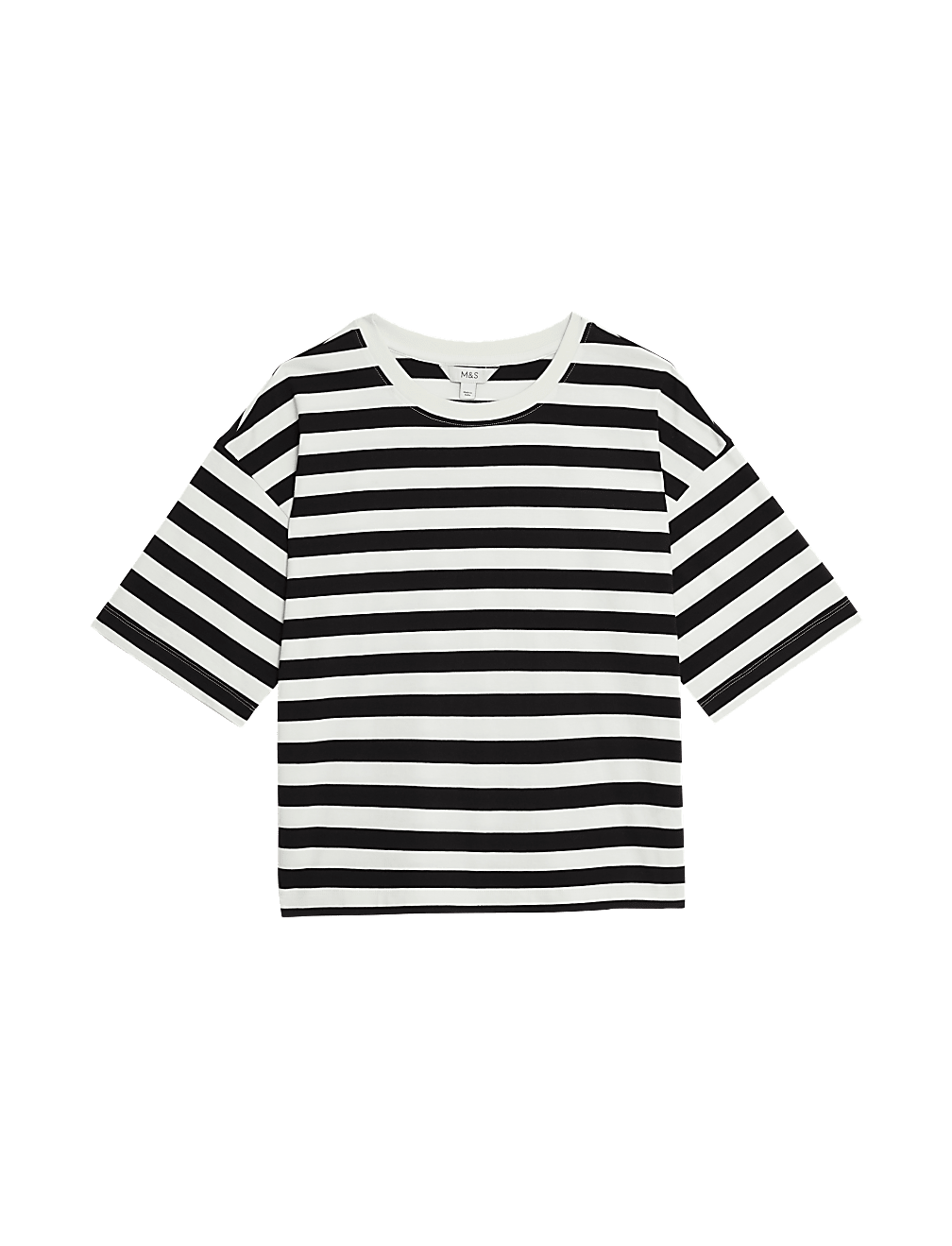 Pure Cotton Striped Boxy T-Shirt