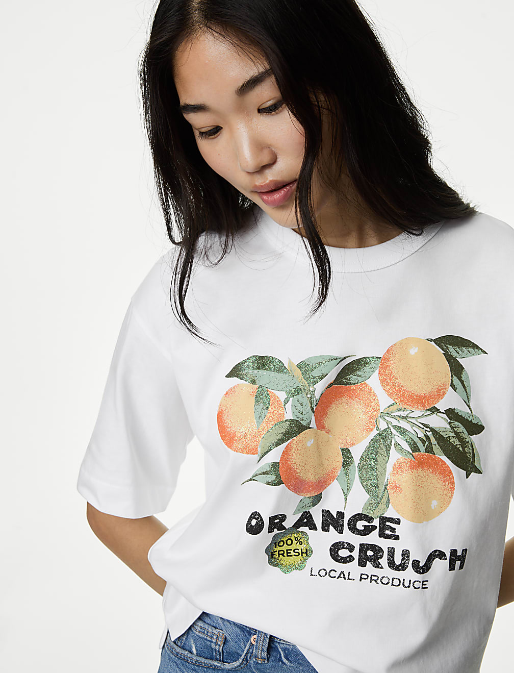 Pure Cotton Printed Oversized T-Shirt