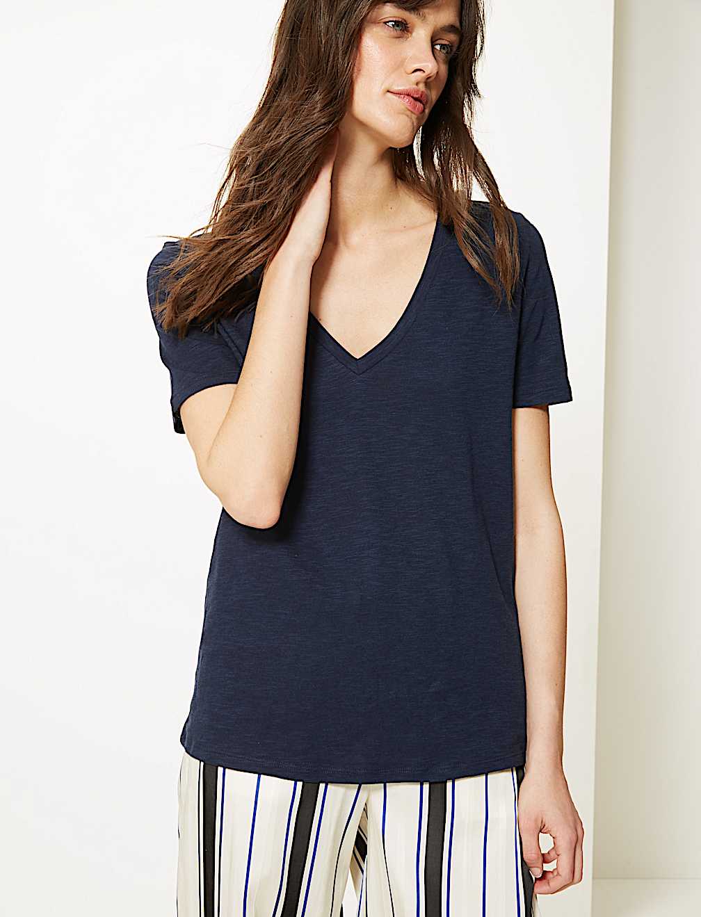 Cotton Rich Straight Fit Slub T-Shirt