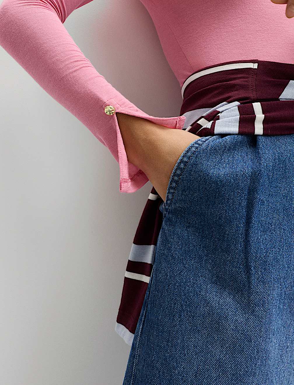 Modal Rich Jersey Roll Neck Second Skin Top