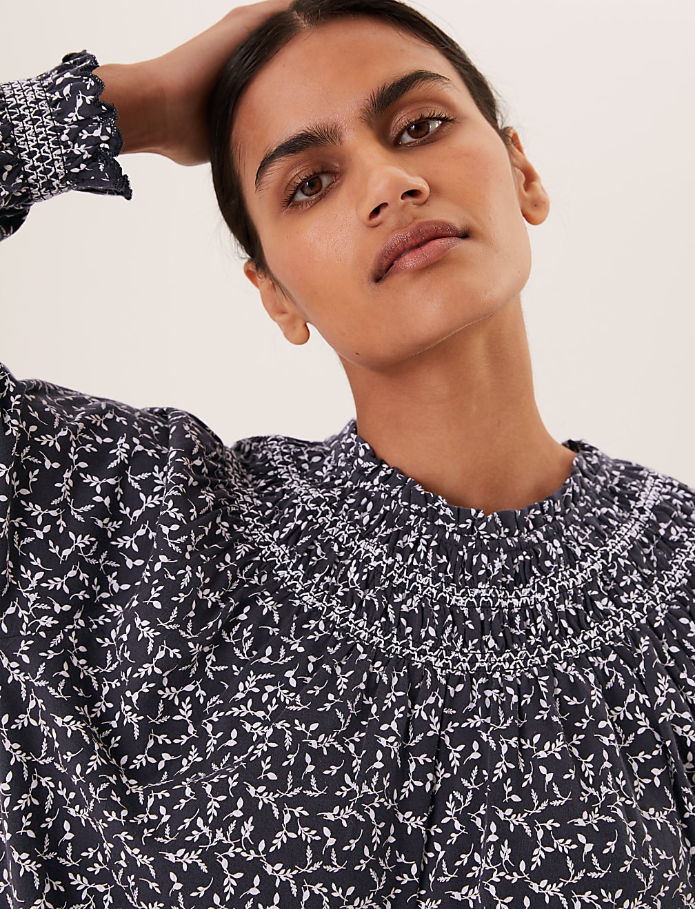Pure Cotton Printed Long Sleeve Top