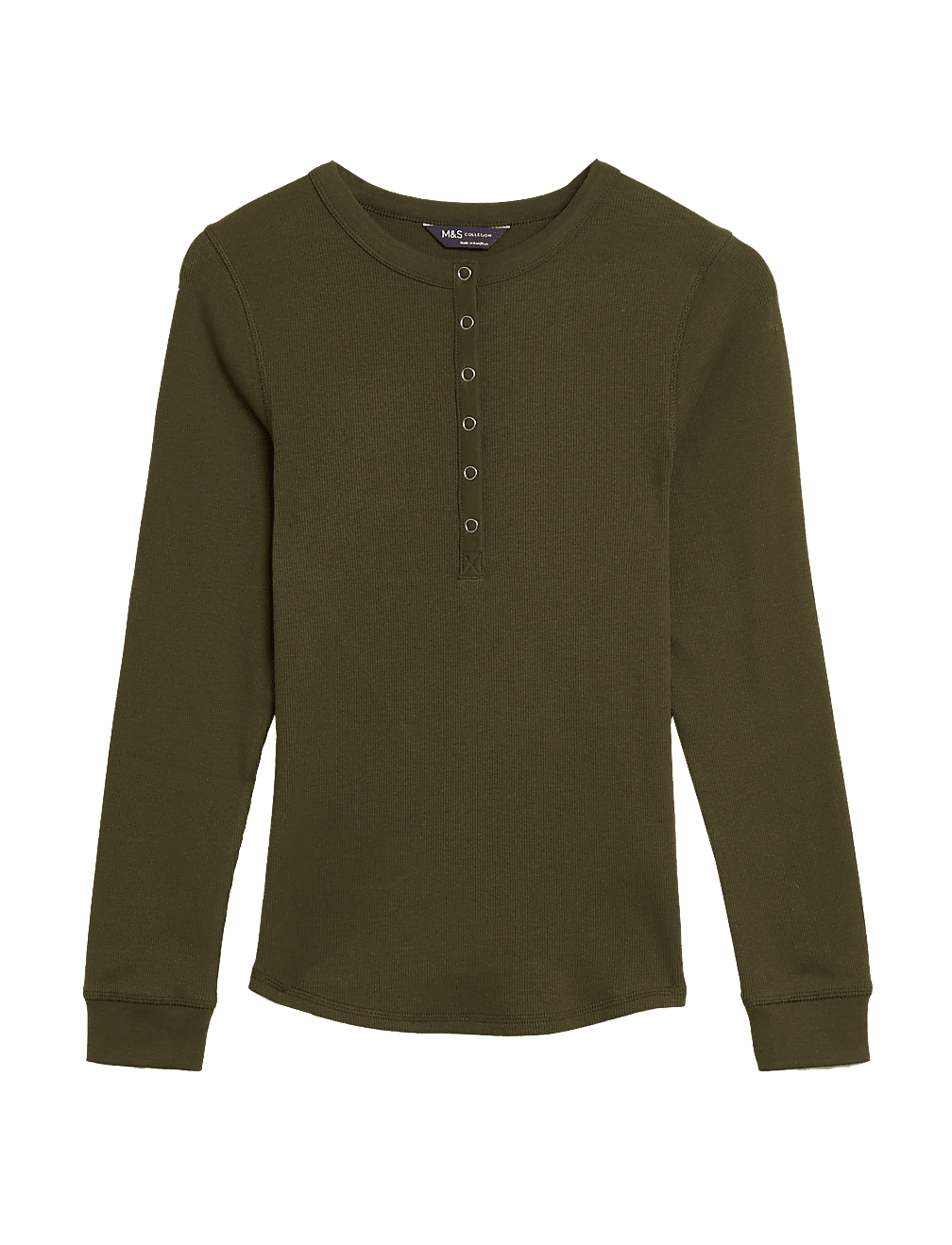 Cotton Rich Ribbed Long Sleeve Top