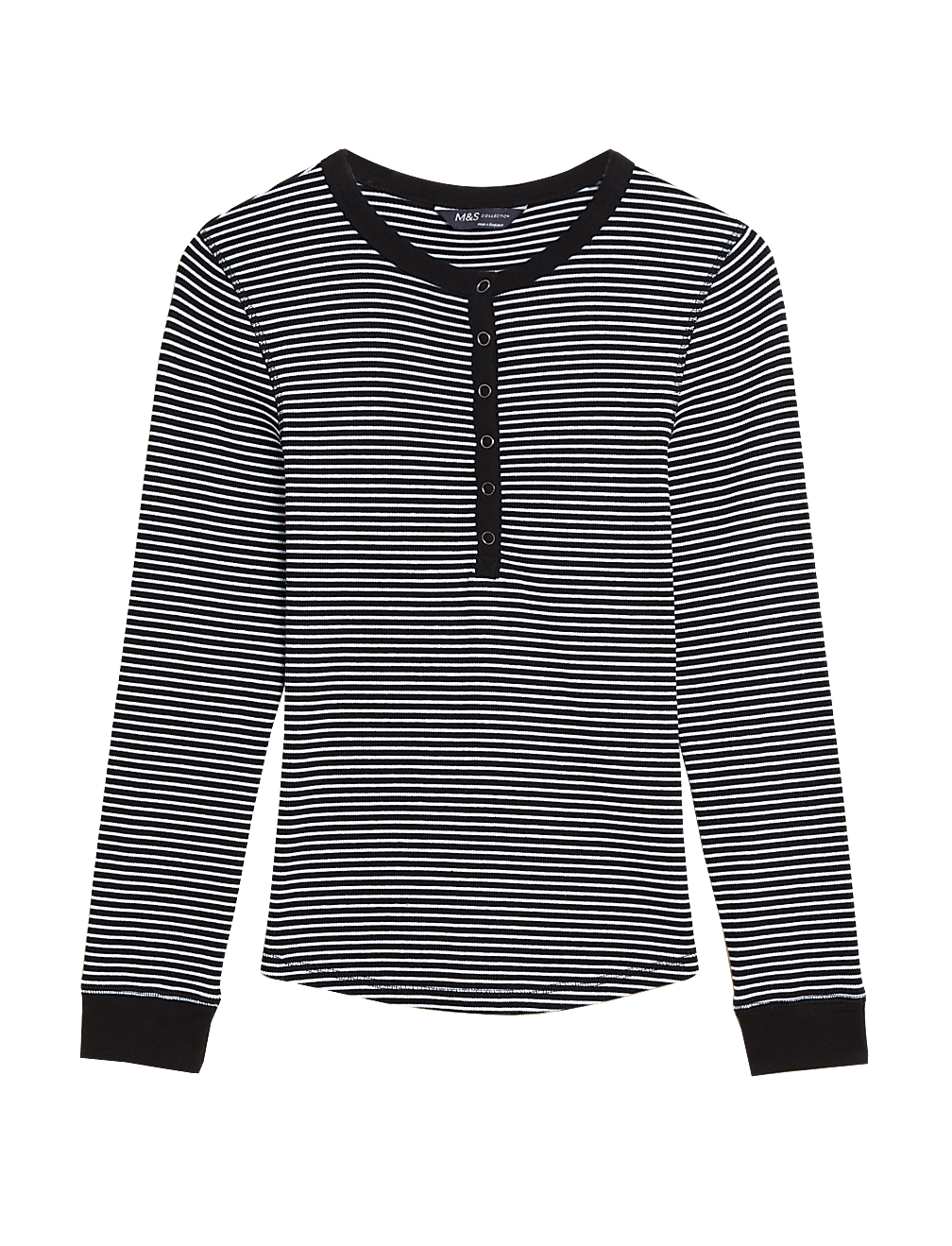 Cotton Rich Striped Crew Neck Top