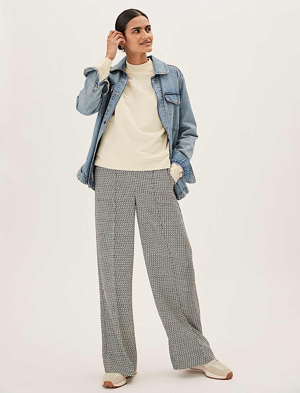 Pure Cotton High Neck Sweatshirt