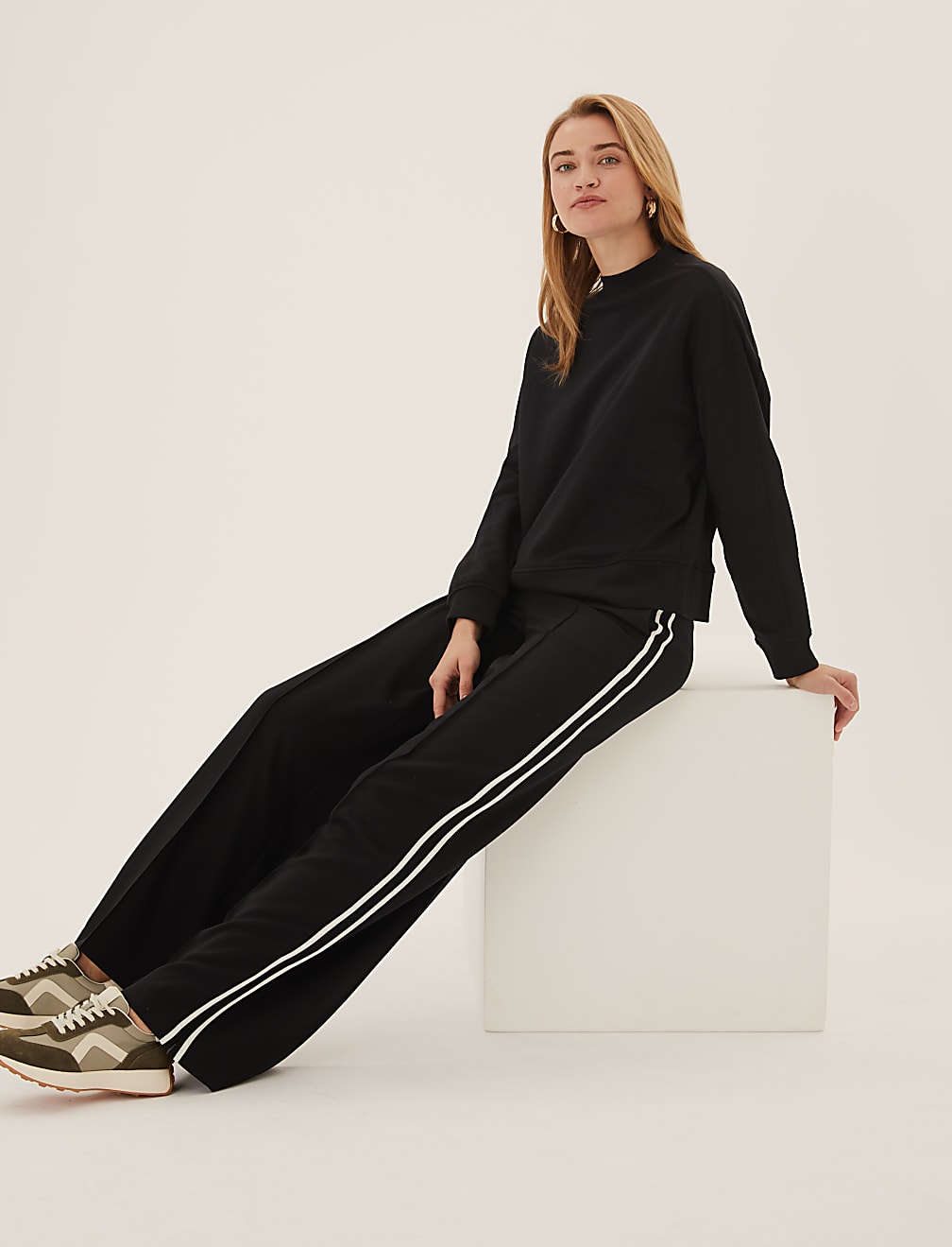 Pure Cotton High Neck Sweatshirt