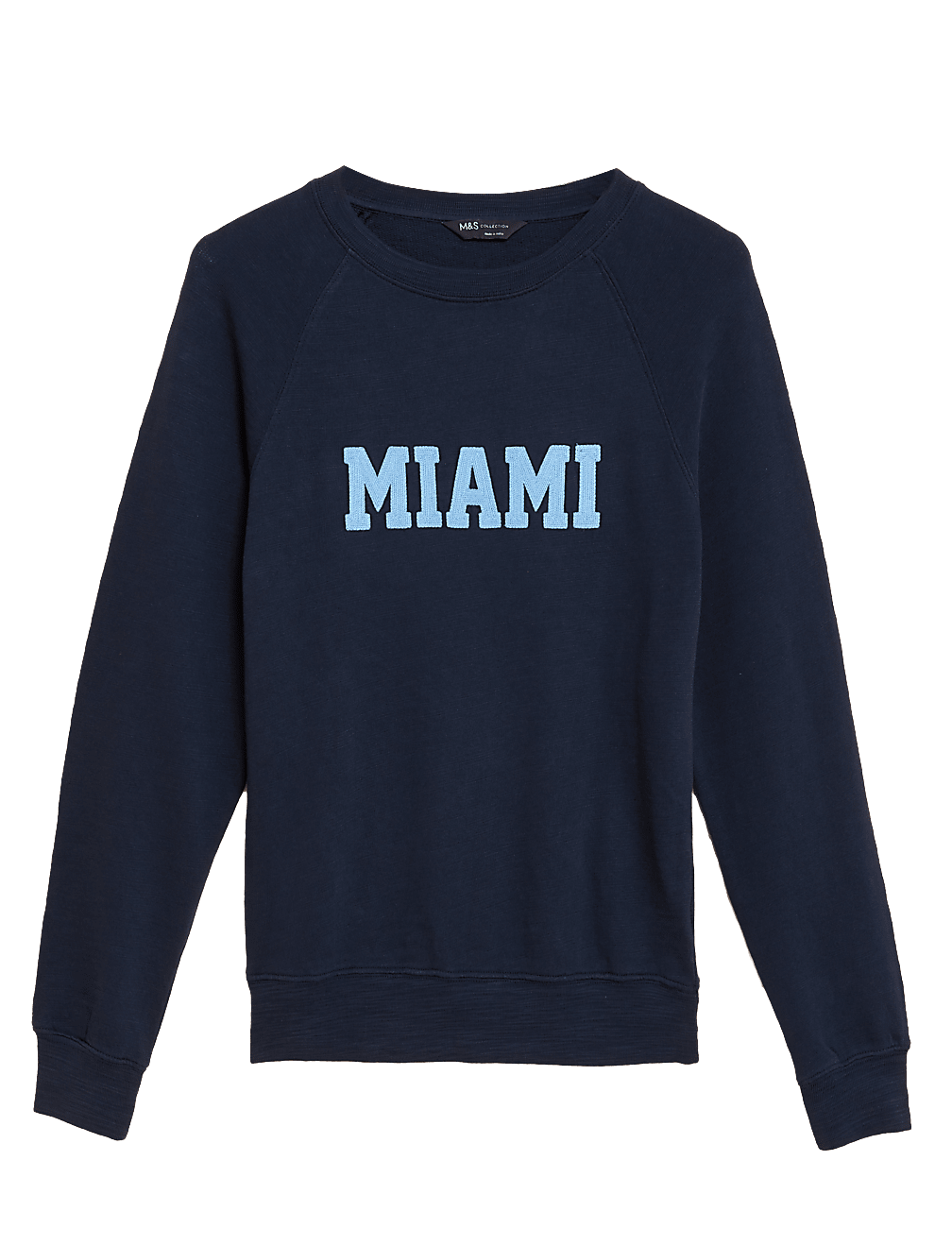 Pure Cotton Slogan Crew Neck Sweatshirt
