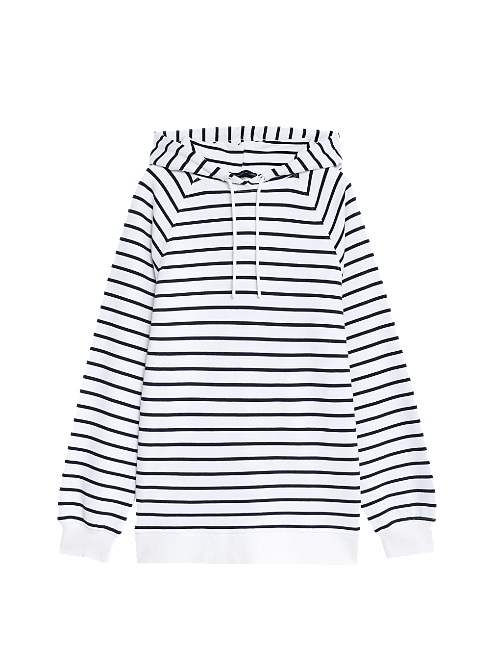 Pure Cotton Striped Longline Hoodie