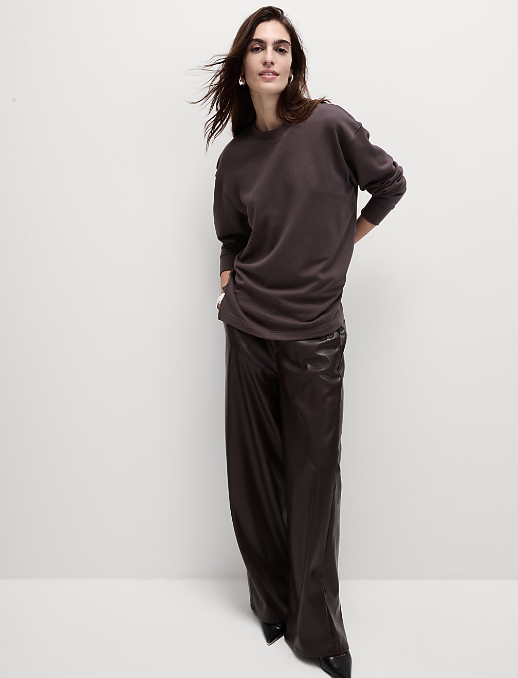 Cotton Rich Oversized Longline Sweatshirt
