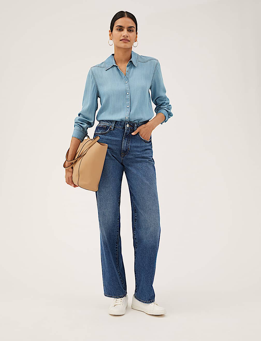 Pure Tencel&trade; Collared Long Sleeve Shirt