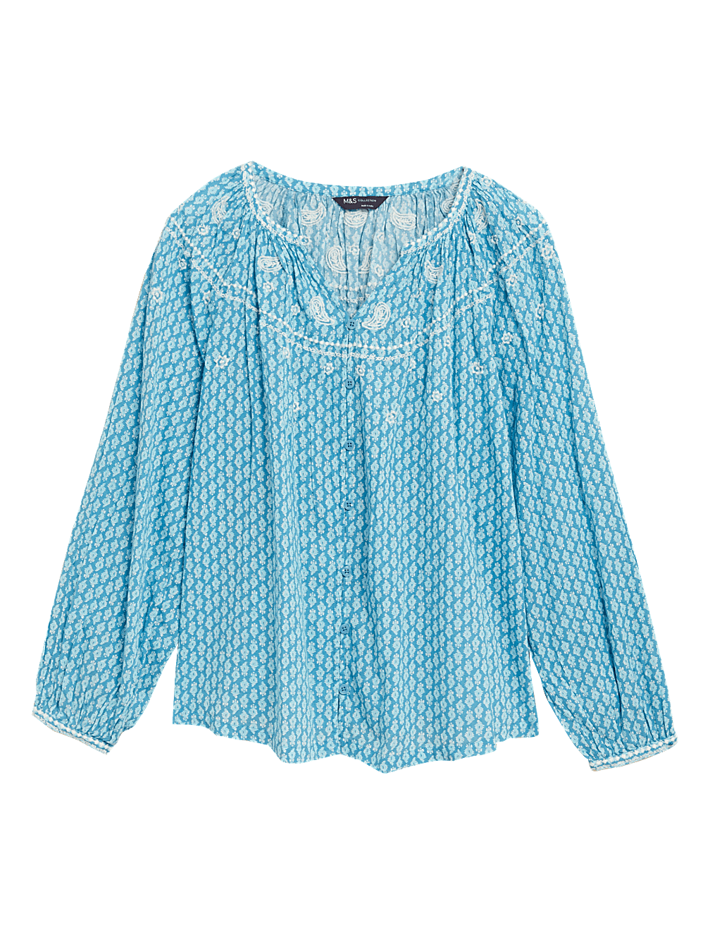 Pure Cotton Printed Long Sleeve Blouse