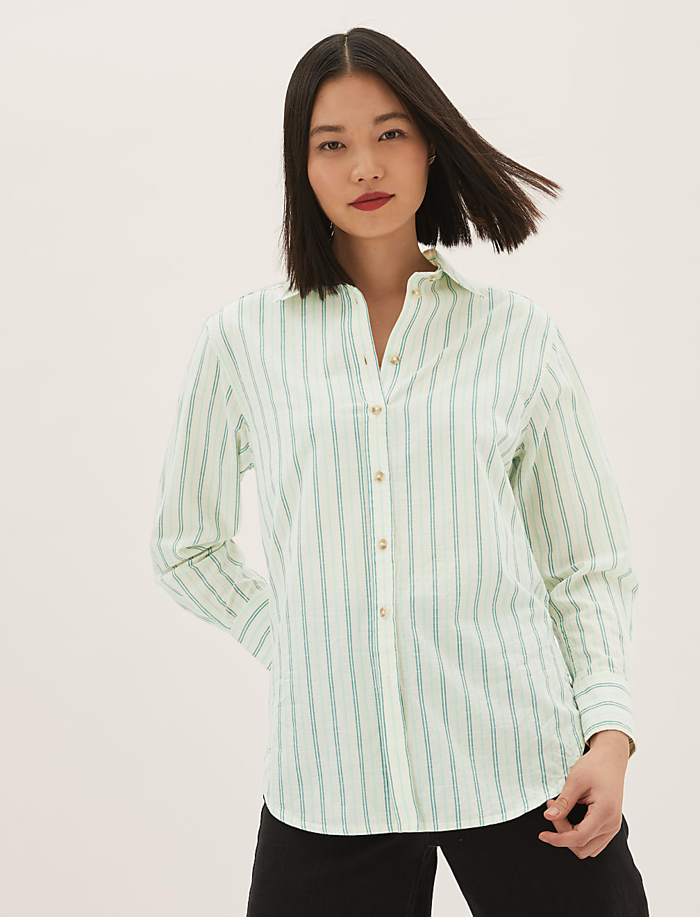 Pure Cotton Striped Long Sleeve Shirt
