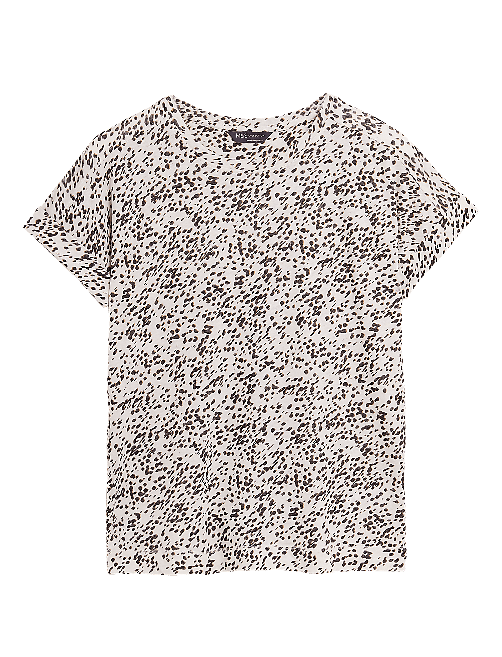 Linen Animal Print Crew Neck T-Shirt