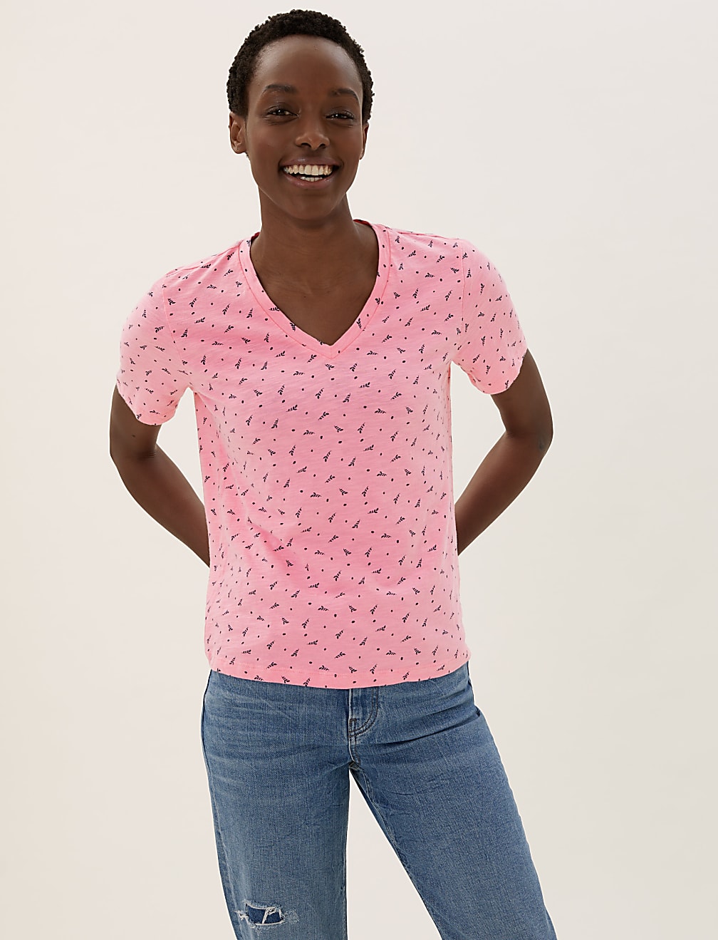 Pure Cotton Printed Straight Fit T-Shirt