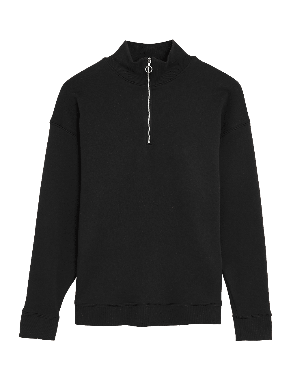 Cotton Rich High Neck Relaxed Sweatshirt