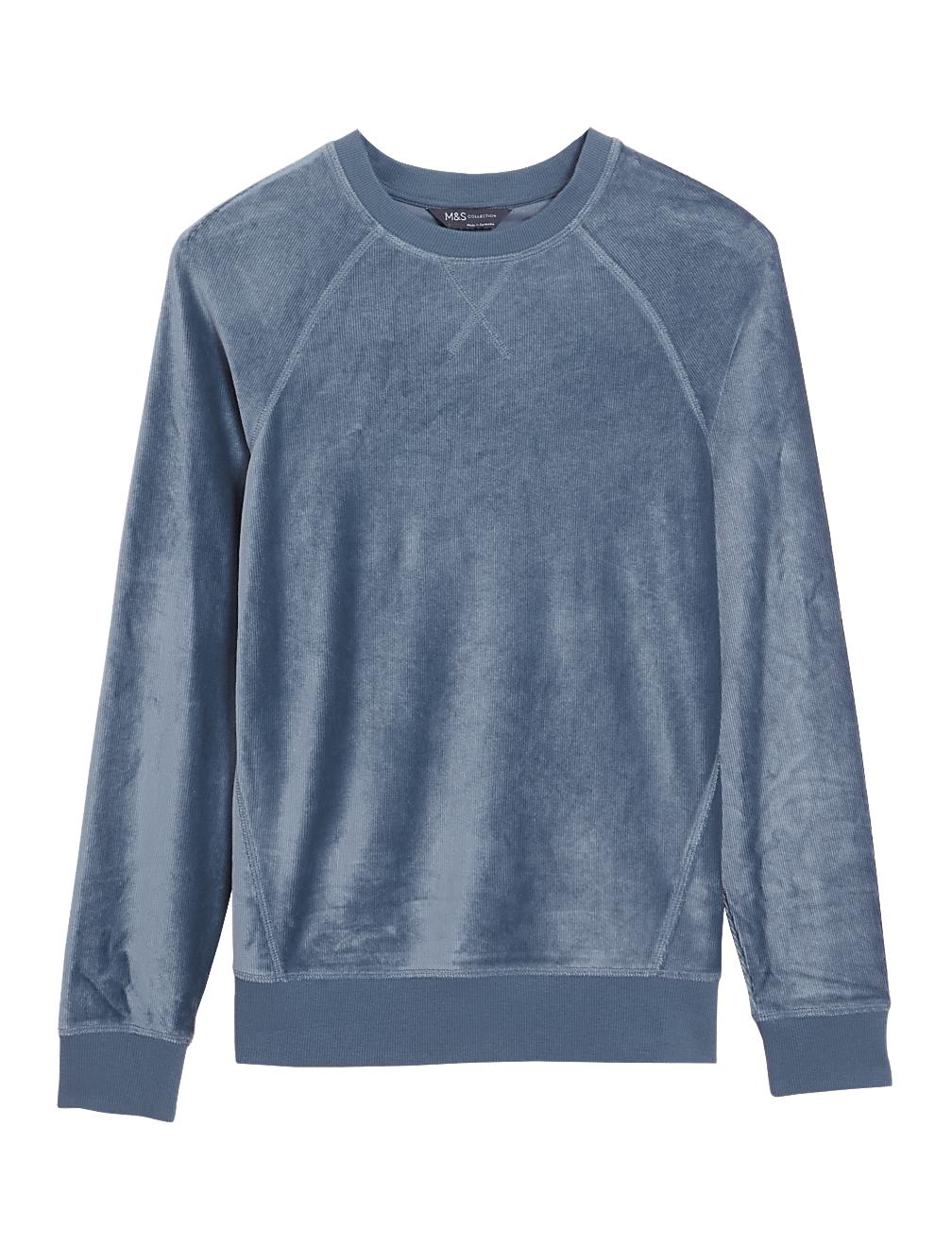 Velvet Crew Neck Long Sleeve Sweatshirt