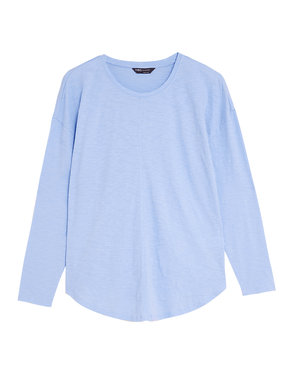 Pure Cotton Long Sleeve Longline Top