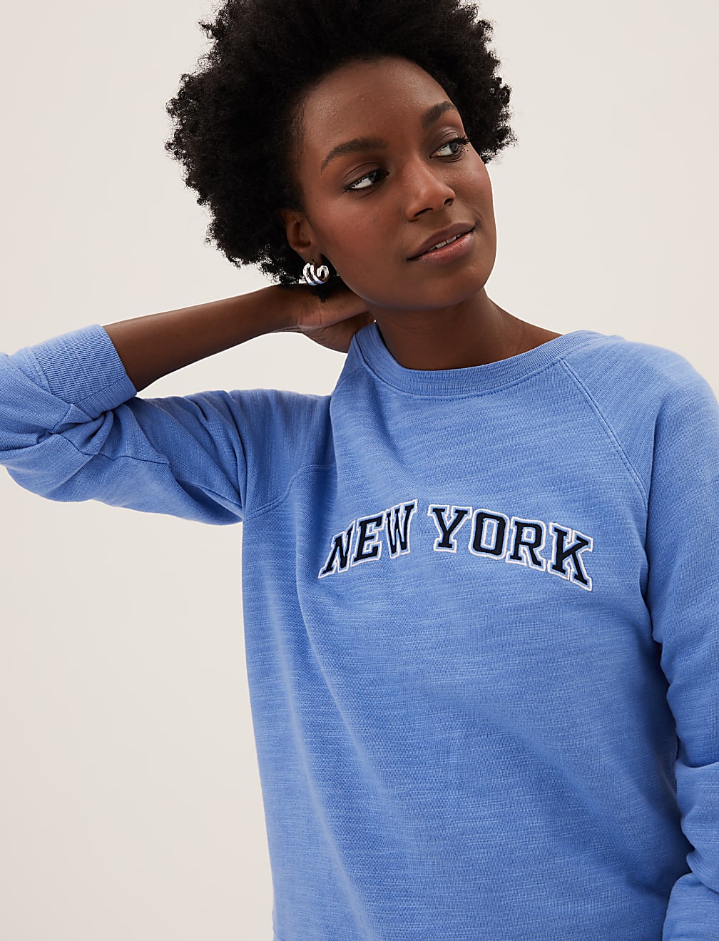 Pure Cotton Slogan Long Sleeve Sweatshirt