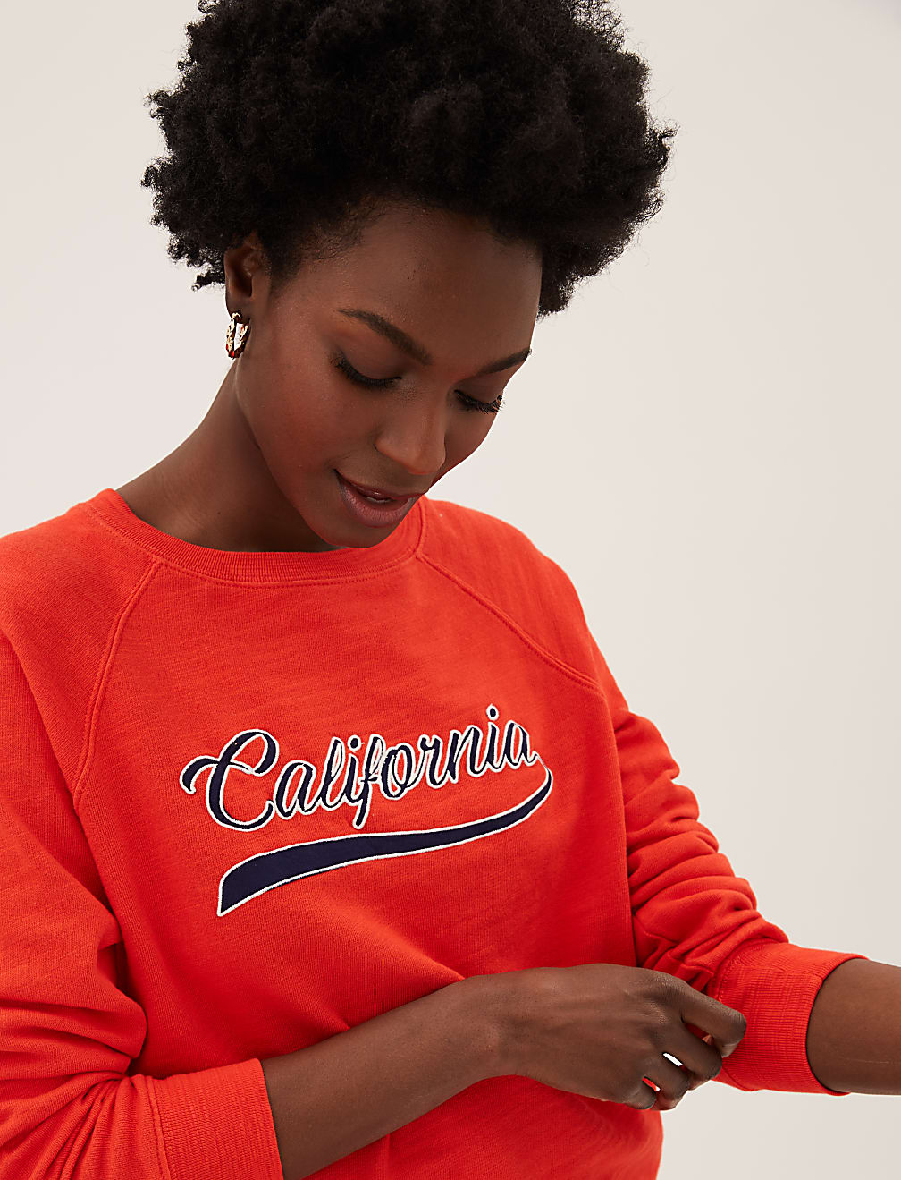 Pure Cotton Slogan Long Sleeve Sweatshirt