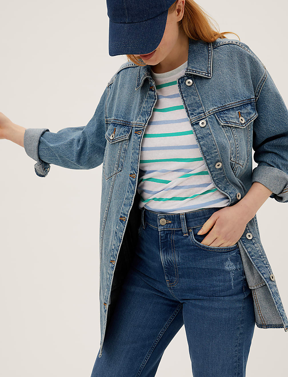 Linen Rich Striped T-Shirt