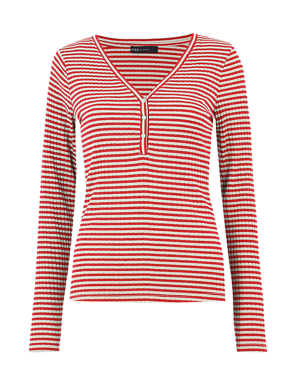 Striped V-Neck Fitted Top