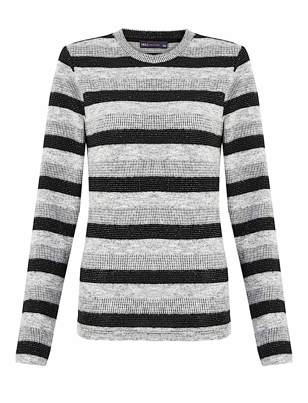 Sparkly Striped Straight Fit Sweatshirt