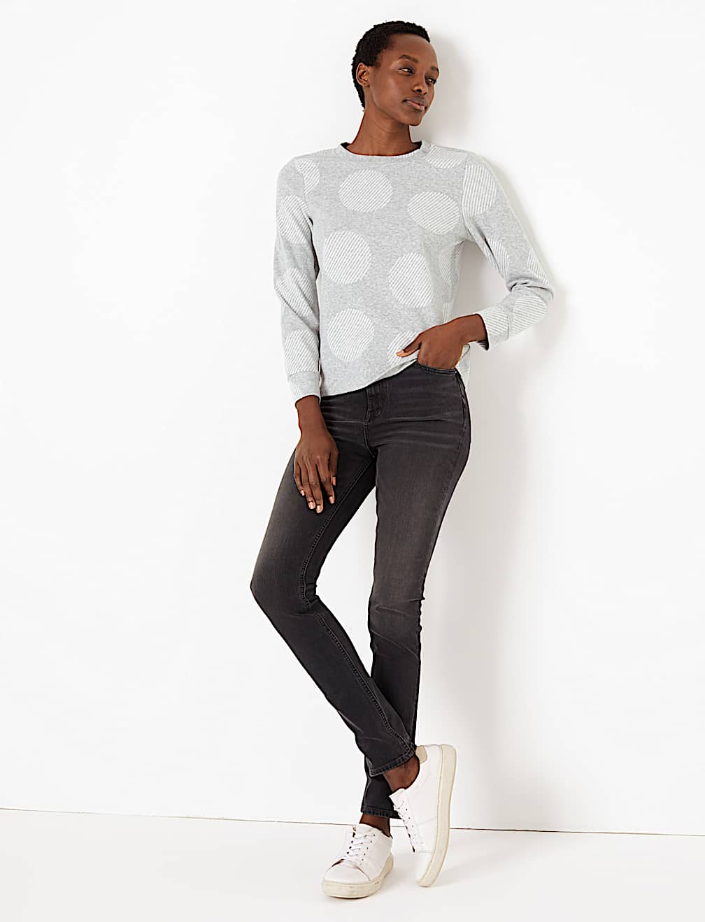 Soft Touch Polka Dot Sweatshirt