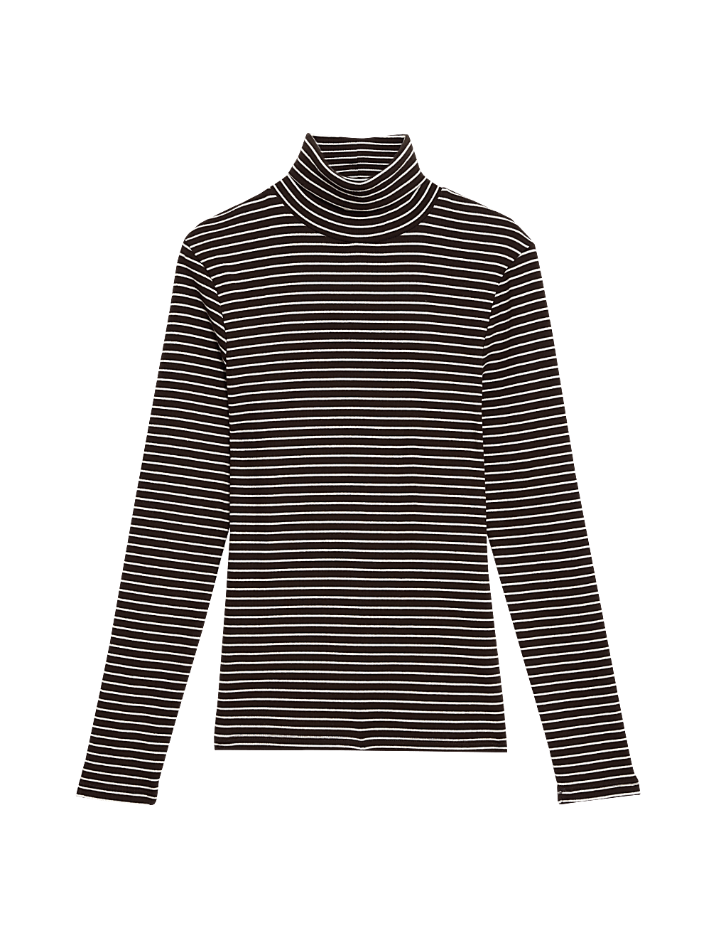 Cotton Rich Striped Funnel Neck Top