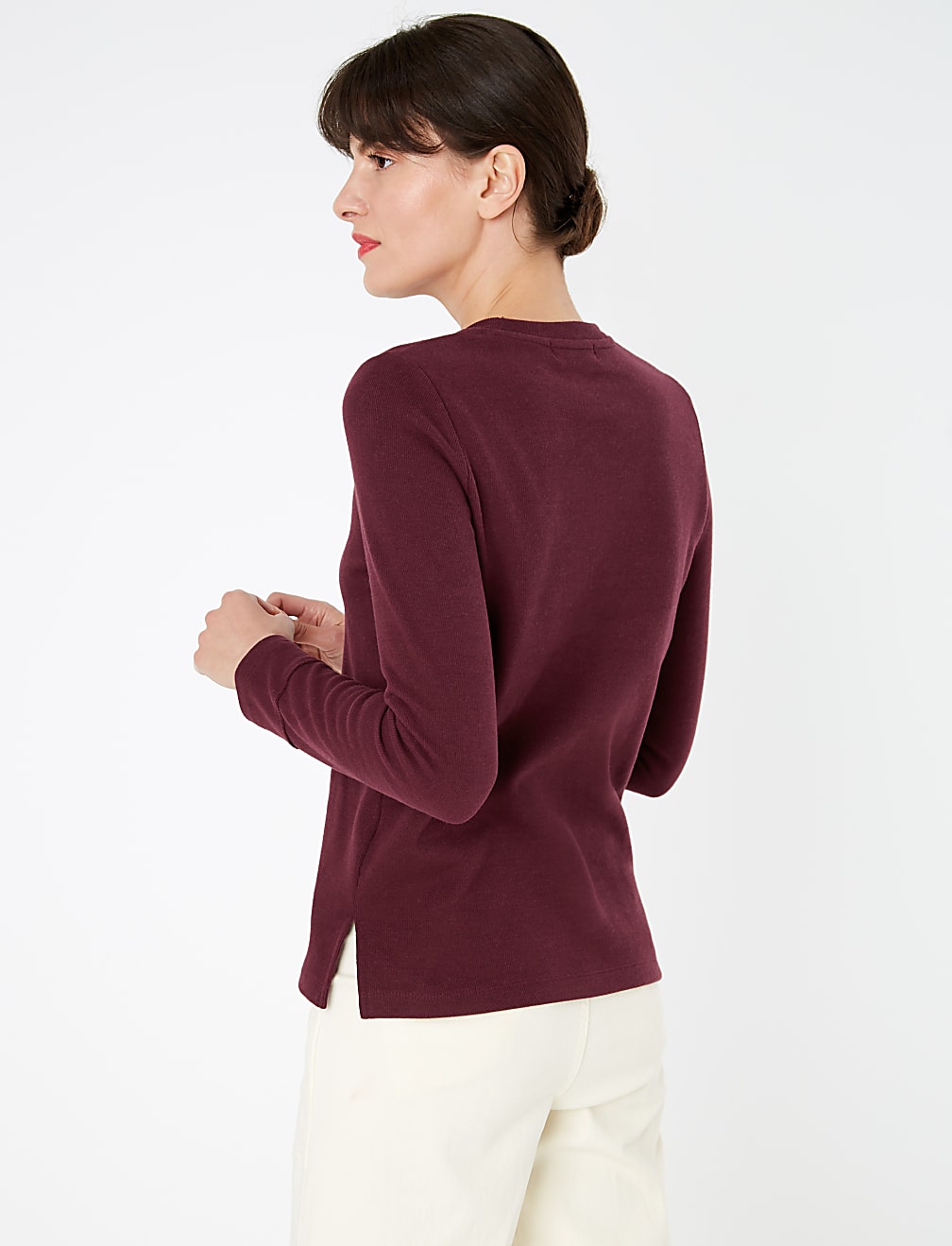 Cotton Textured Straight Fit Sweatshirt