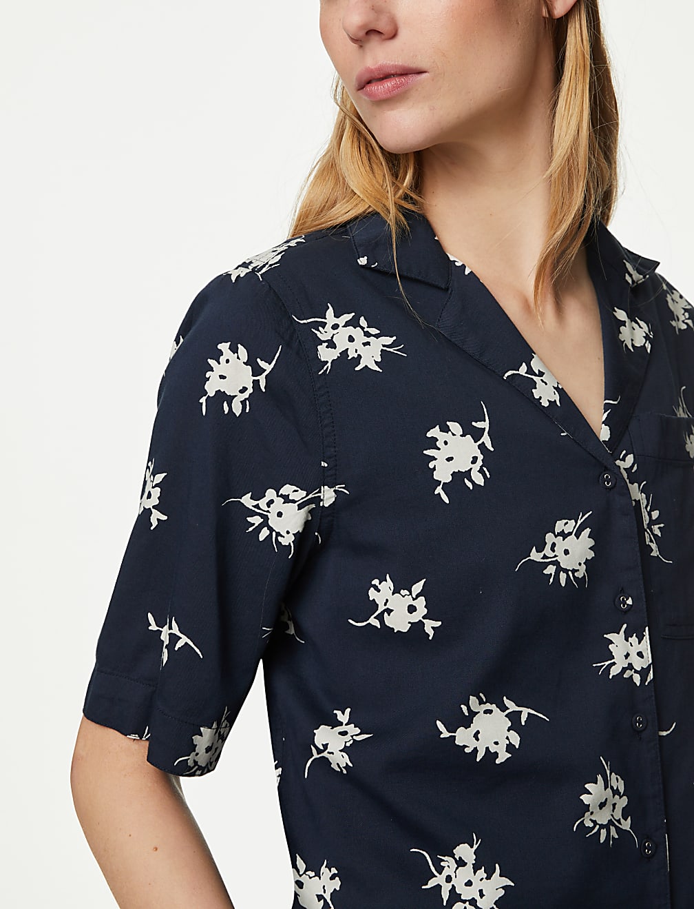 Cotton Rich Printed Collared Shirt