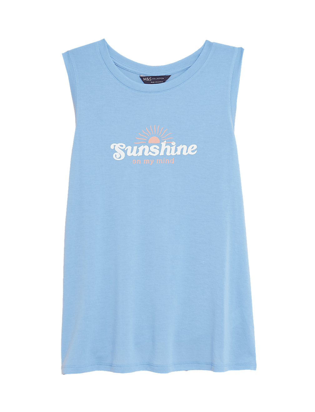 Printed Relaxed Sleeveless Vest Top