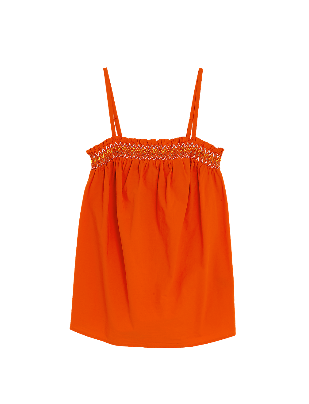 Pure Cotton Smocked Detail Cami Top
