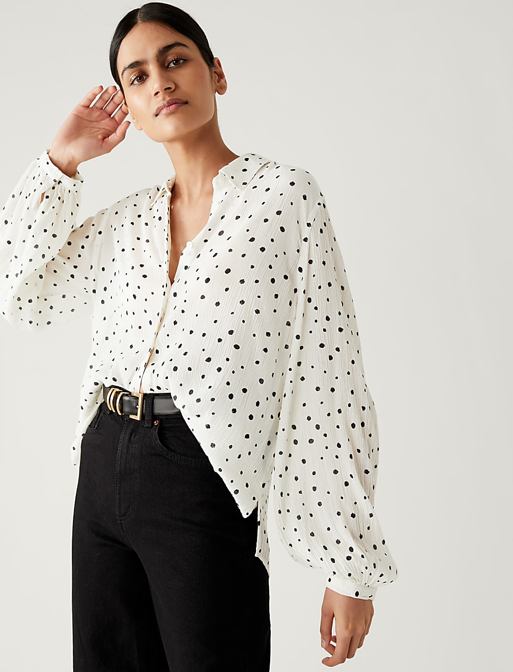 Modal Blend Printed Longline Shirt