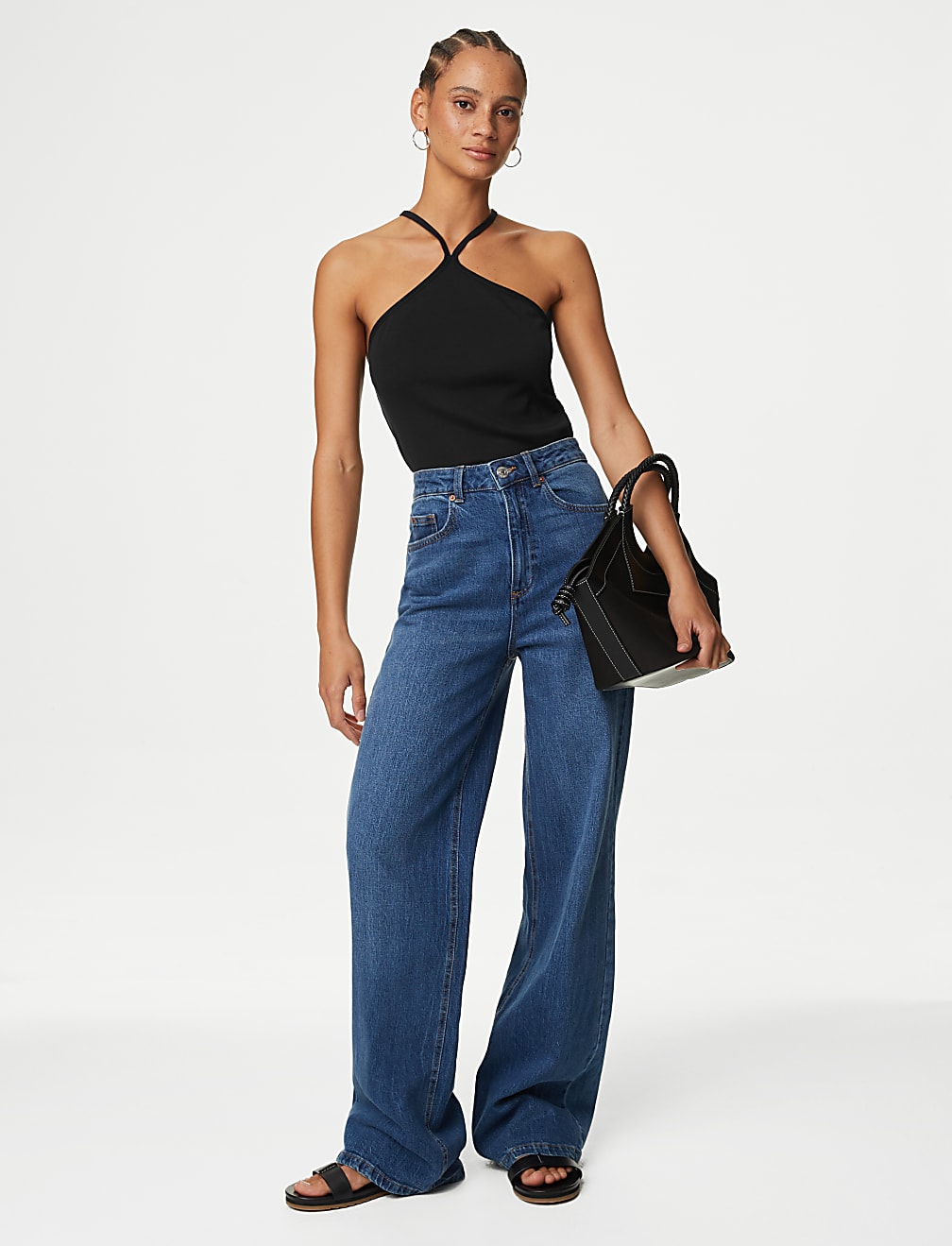 Pure Cotton Halter Neck Vest