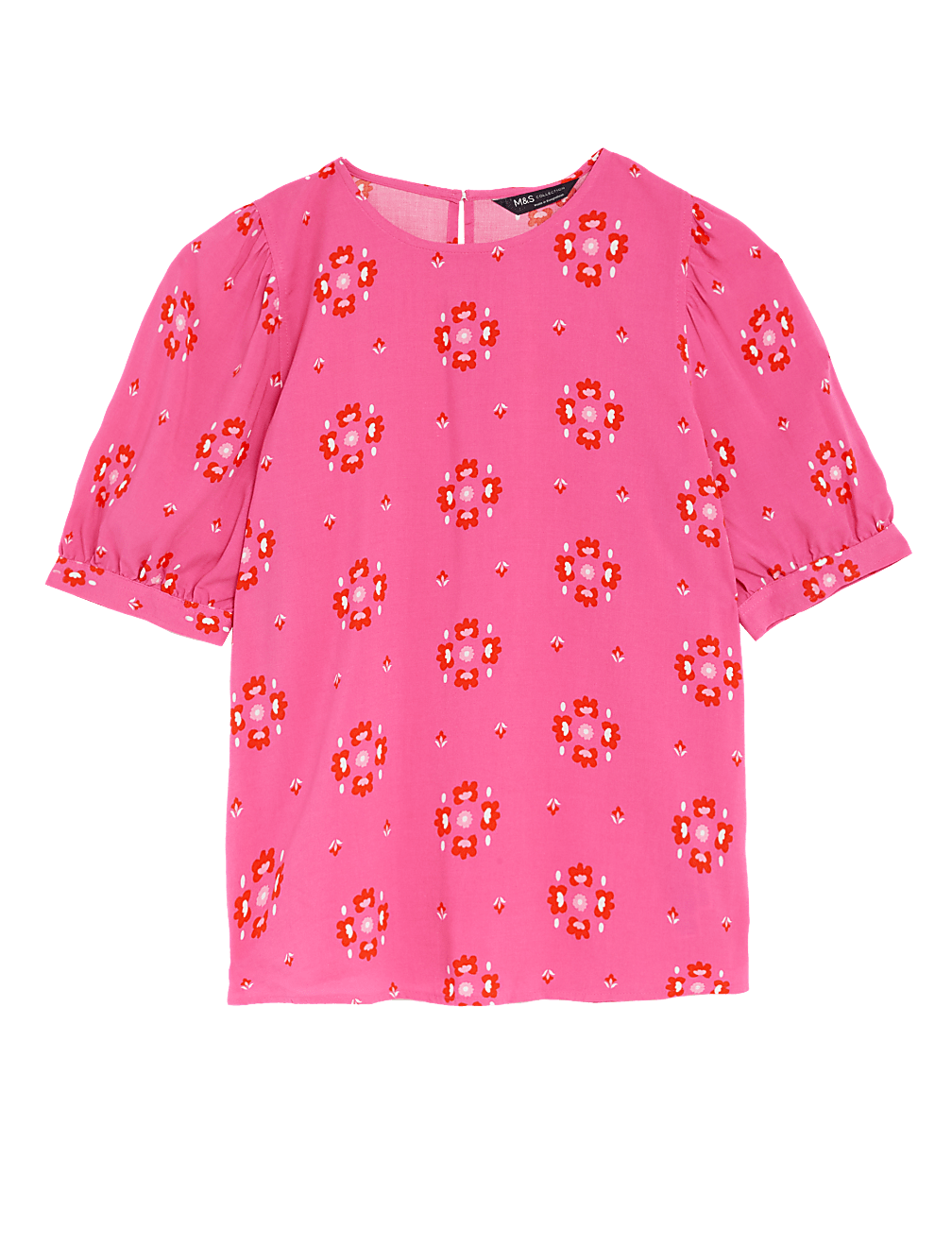 Printed Puff Sleeve Blouse