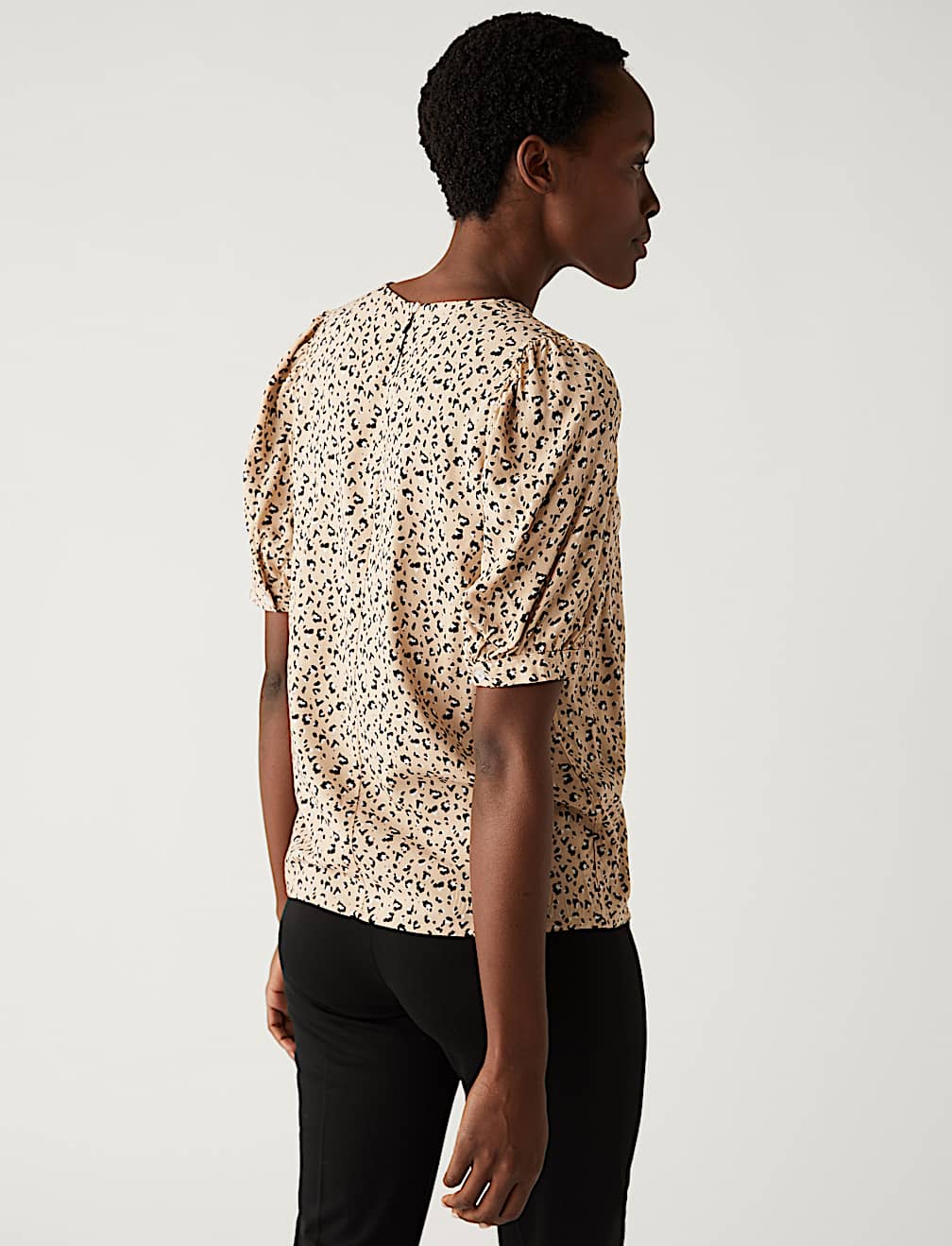 Printed Puff Sleeve Blouse