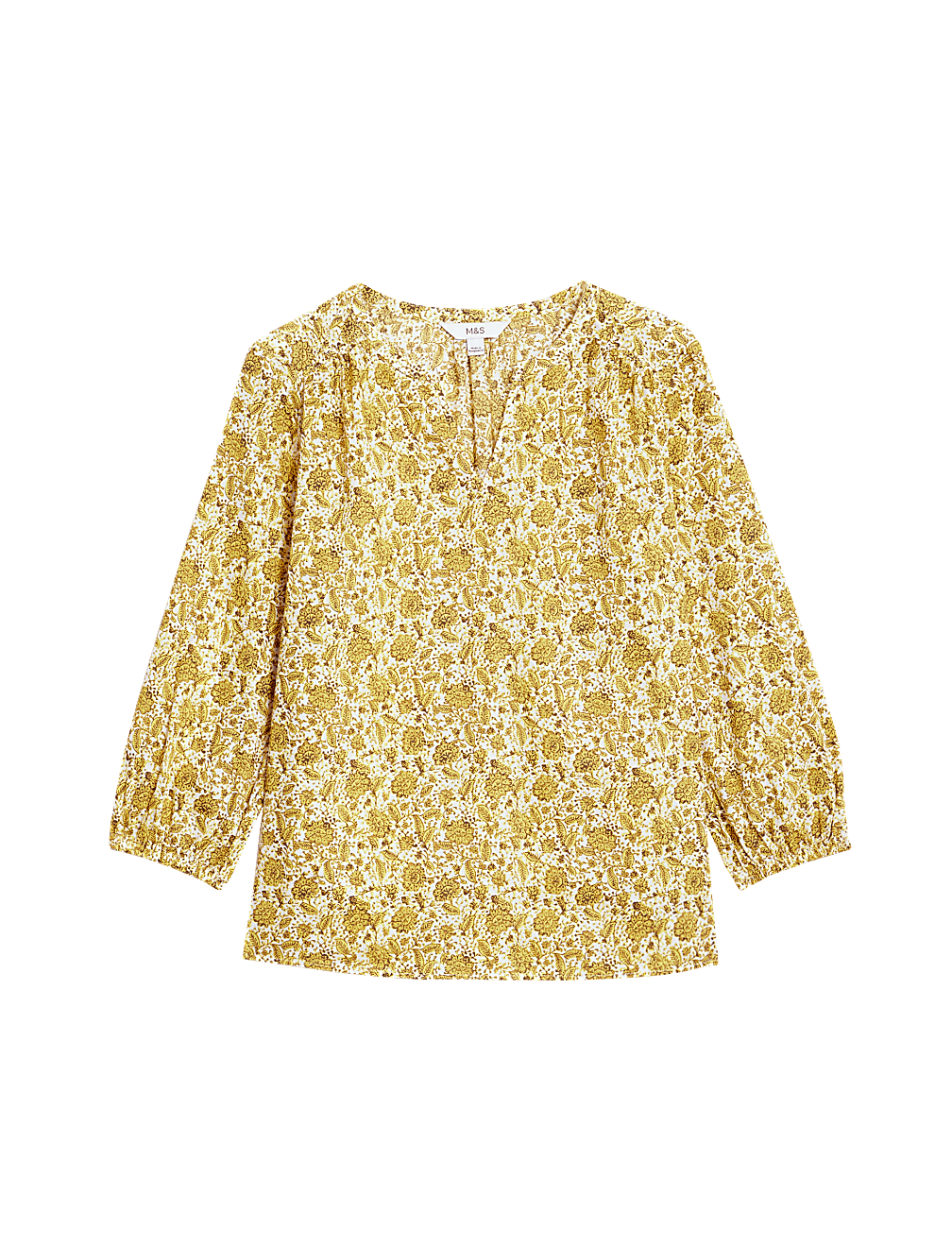 Pure Cotton Printed V-Neck Blouse
