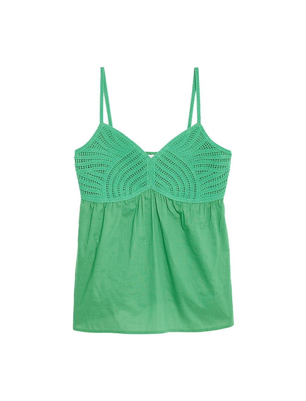 Pure Cotton V-Neck Textured Cami Top