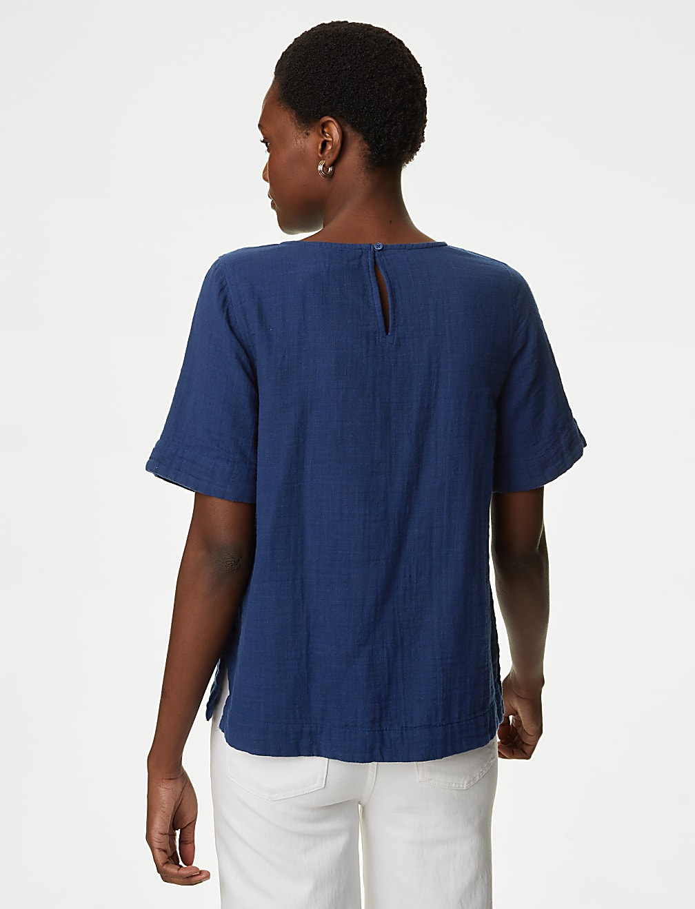 Pure Cotton Crew Neck Top
